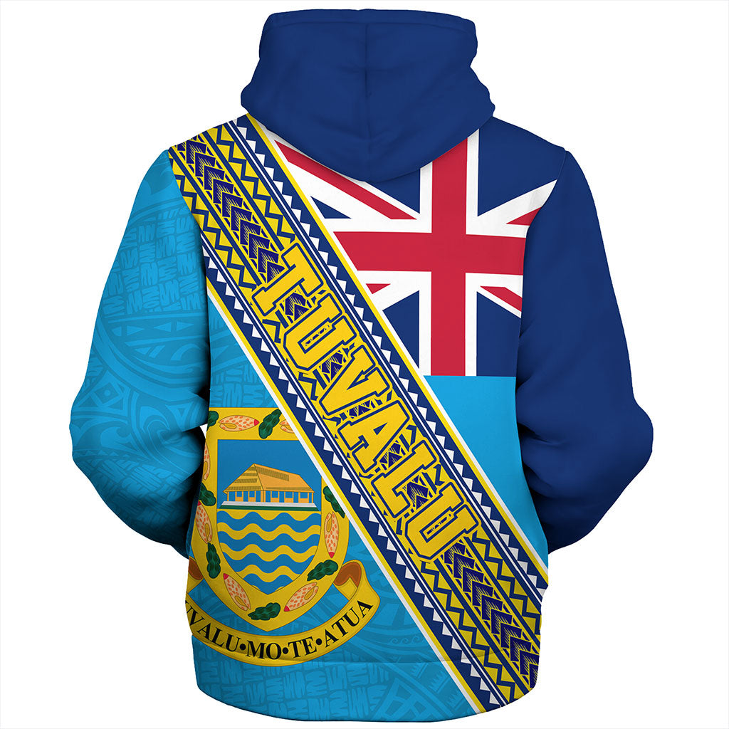 Tuvalu Sherpa Hoodie Flag And Coat Of Arms
