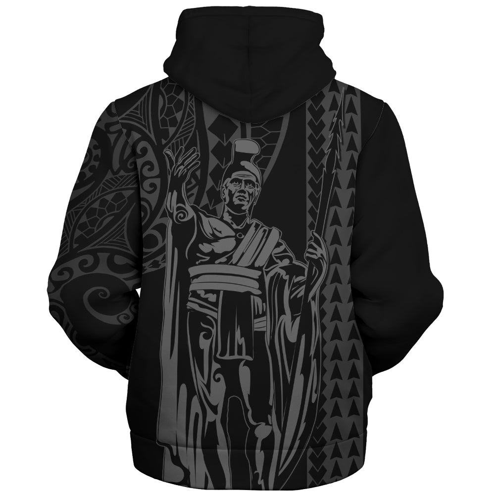 Hawaii Sherpa Hoodie Polynesian Tribal King Kamehameha I Kakau