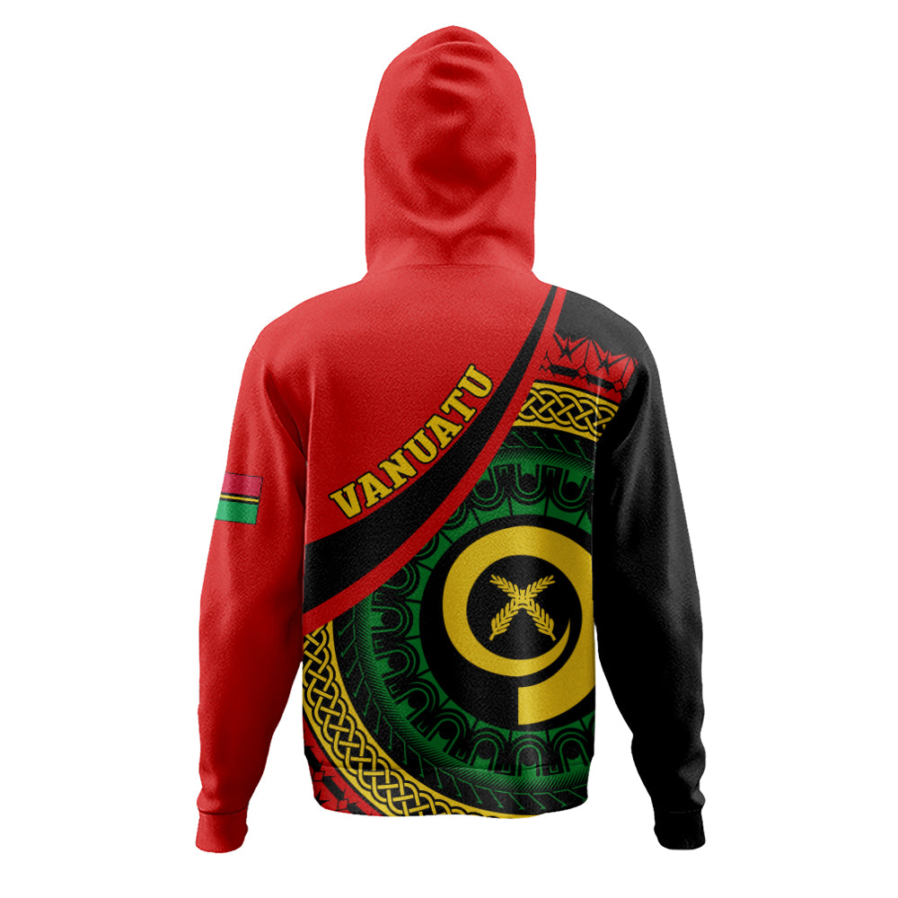 Vanuatu Hoodie Custom Melanesian Tribal Circle Tattoo Style