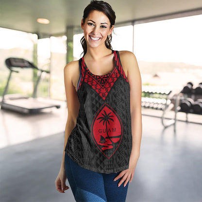 Guam Women Tank Polynesian Armor Style Red