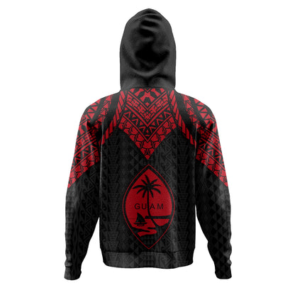 Guam Hoodie Polynesian Armor Style Red