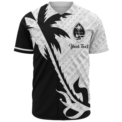 Guam Baseball Shirt Custom Tribal Coconut Tree Half Style