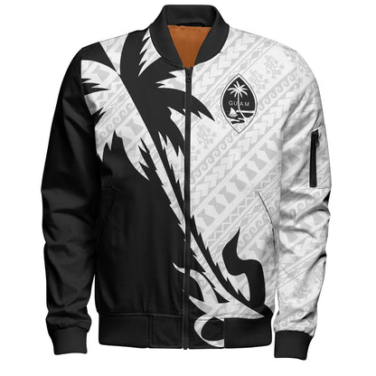 Guam Bomber Jacket Custom Tribal Coconut Tree Half Style