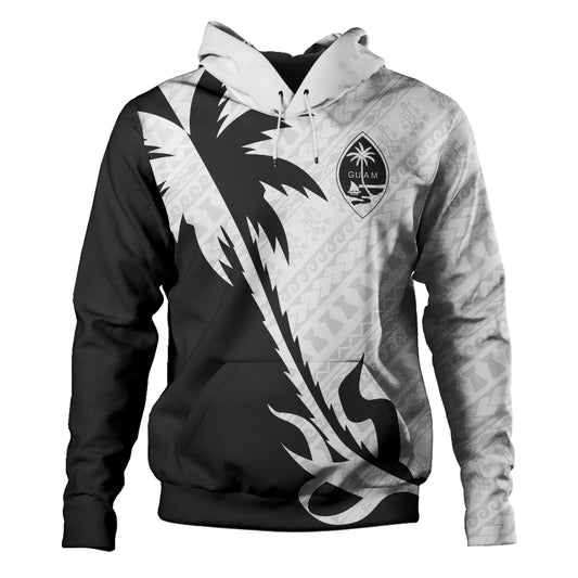 Guam Hoodie Custom Tribal Coconut Tree Half Style