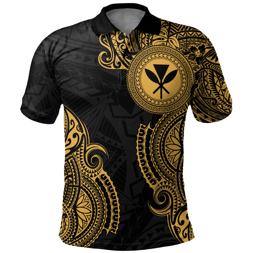 Hawaii Polo Shirt Tribal Polynesia Half With Seal Kanaka
