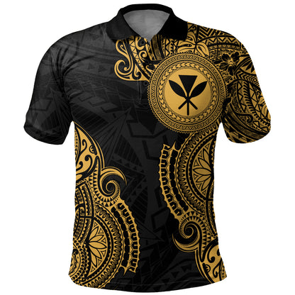 Hawaii Polo Shirt Tribal Polynesia Half With Seal Kanaka