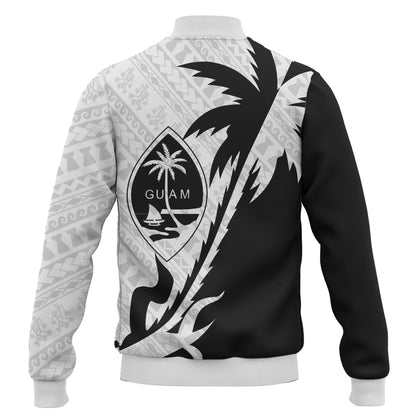 Guam Baseball Jacket Custom Tribal Coconut Tree Half Style