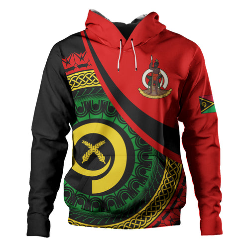 Vanuatu Hoodie Custom Melanesian Tribal Circle Tattoo Style