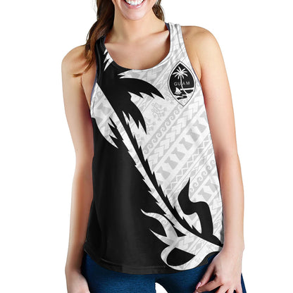 Guam Women Tank Custom Tribal Coconut Tree Half Style