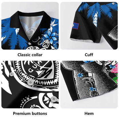 Guam Hawaiian Shirt Chamorro With Seal Turtle Coconut Tree