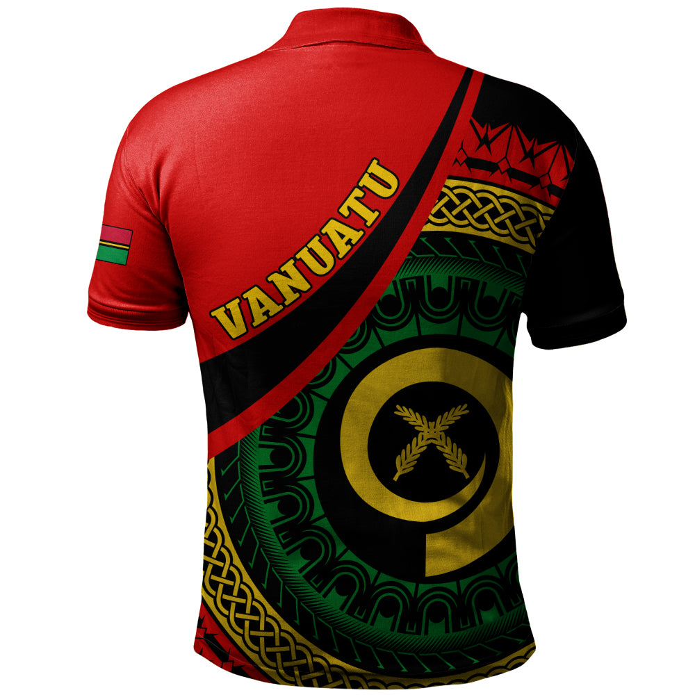 Vanuatu Polo Shirt Custom Melanesian Tribal Circle Tattoo Style