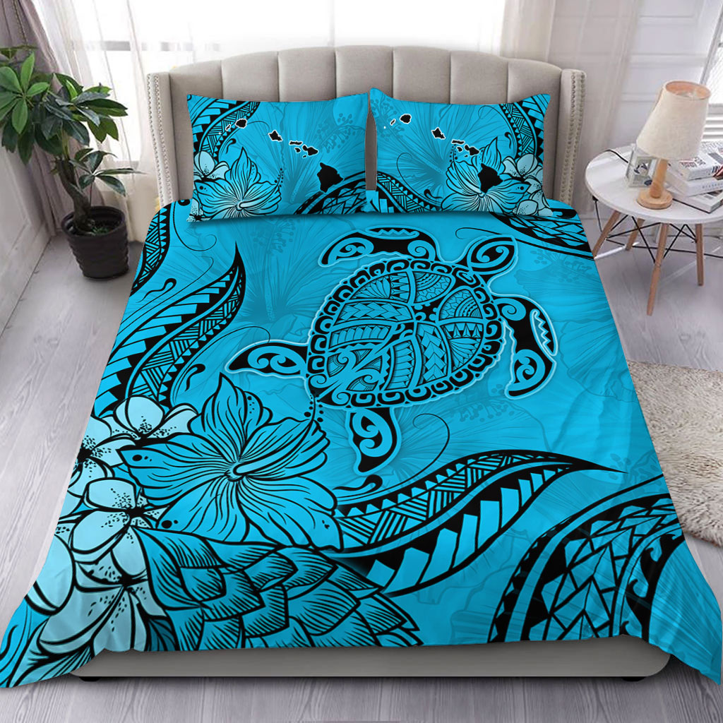 Hawaii Bedding Set Tribal Turtle And Flowers Island Life
