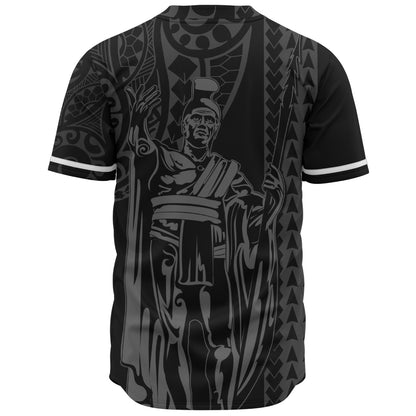 Hawaii Baseball Shirt Polynesian Tribal King Kamehameha I Kakau