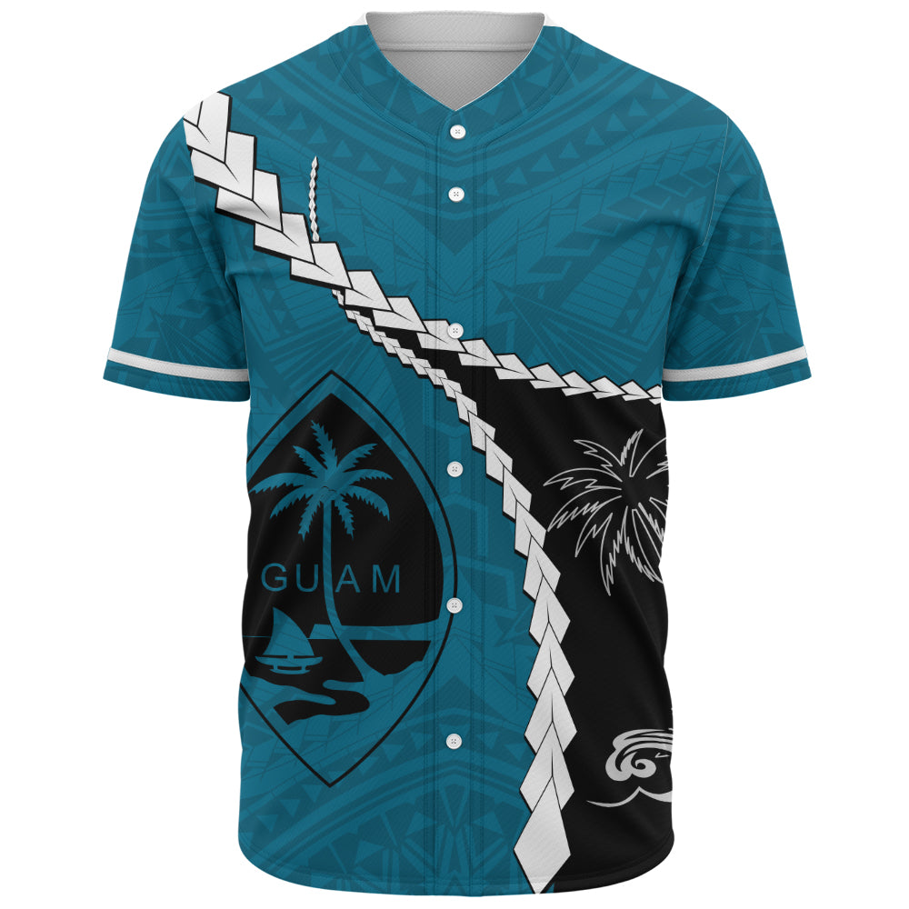 Guam Baseball Shirt Tribal Spirits Coconut Tree