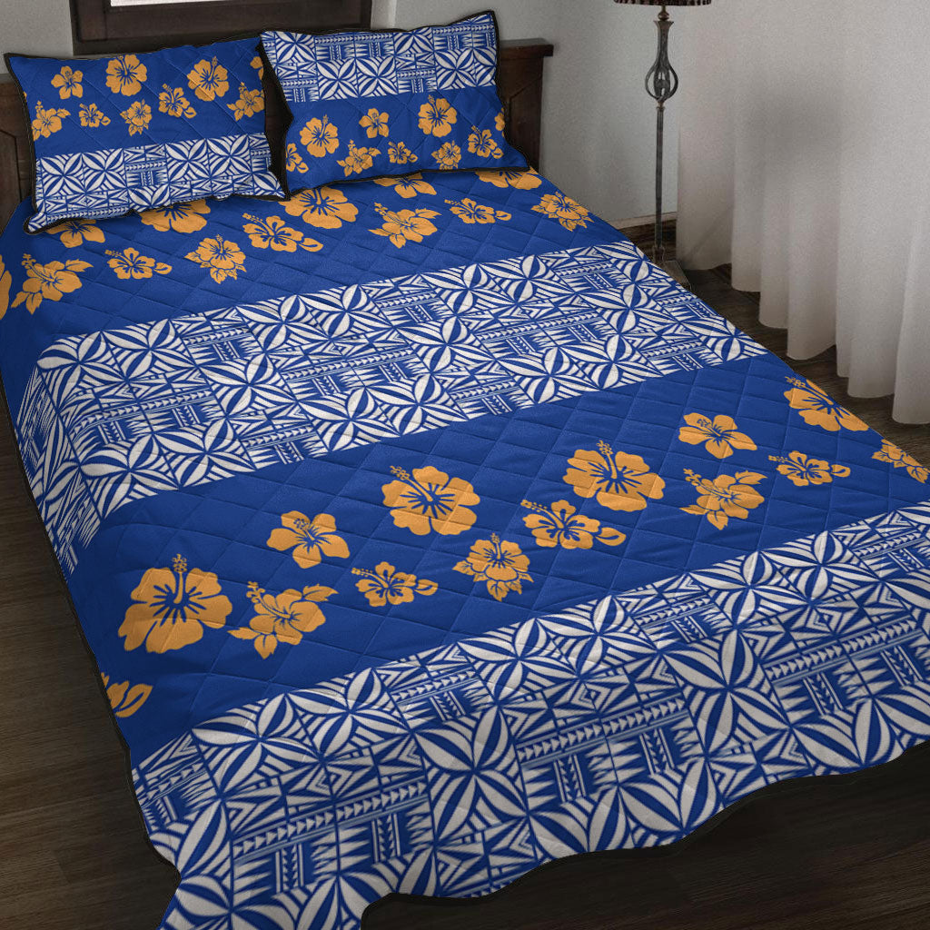 Samoa Quilt Bed Set Hibiscus Pattern Island