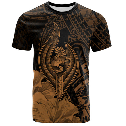 Guam T-Shirt Tribal Seal Hook Hibiscus Style