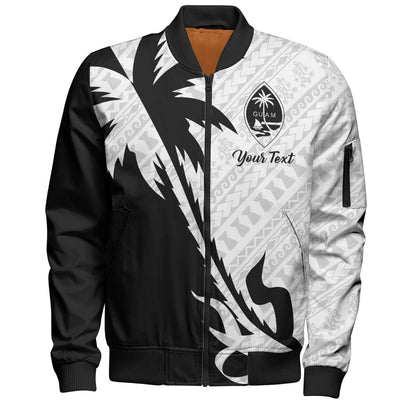 Guam Bomber Jacket Custom Tribal Coconut Tree Half Style