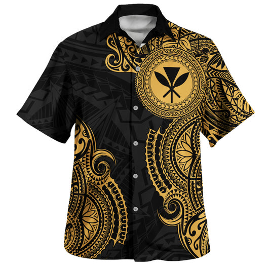 Hawaii Hawaiian Shirt Tribal Polynesia Half With Seal Kanaka