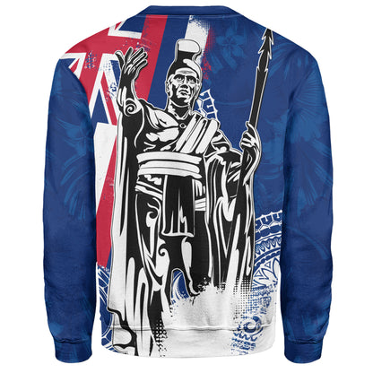 Hawaii Sweatshirt King Kamehameha I Flag Tropical