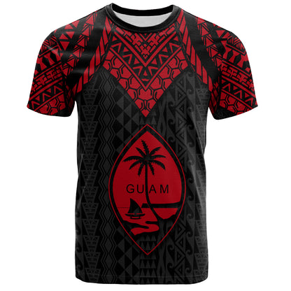 Guam T-Shirt Polynesian Armor Style Red
