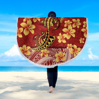 Hawaii Beach Blanket Plumeria Flower Fabric Design