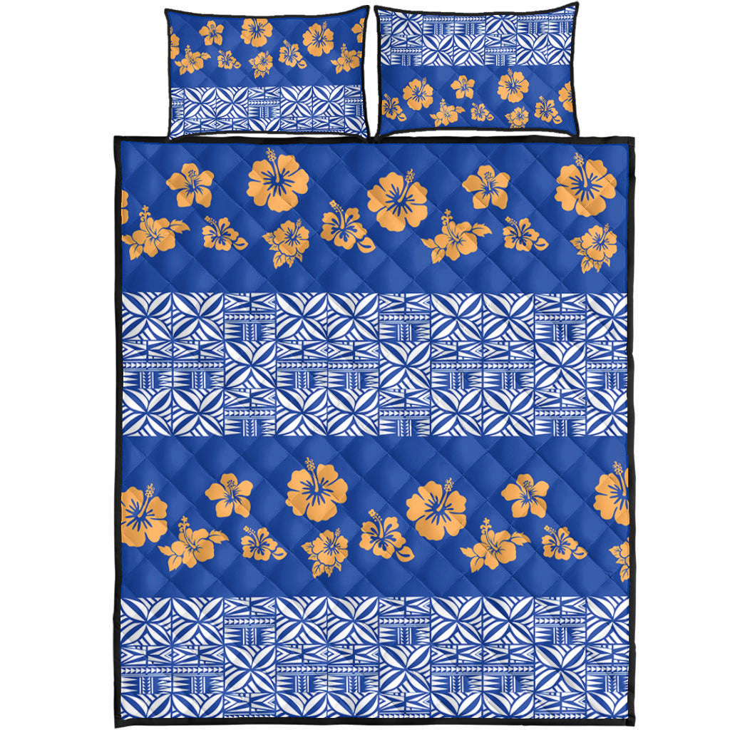 Samoa Quilt Bed Set Hibiscus Pattern Island
