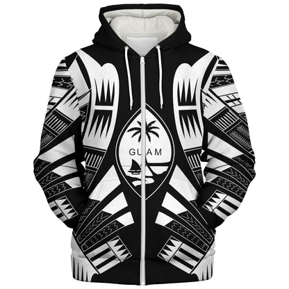 Guam Sherpa Hoodie Polynesian Tribal Premium Style