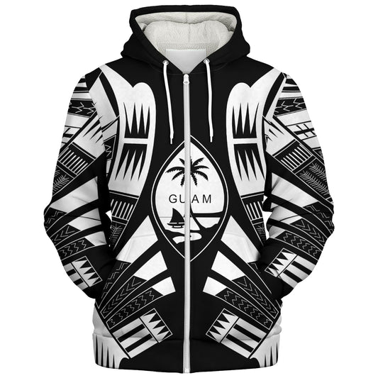 Guam Sherpa Hoodie Polynesian Tribal Premium Style