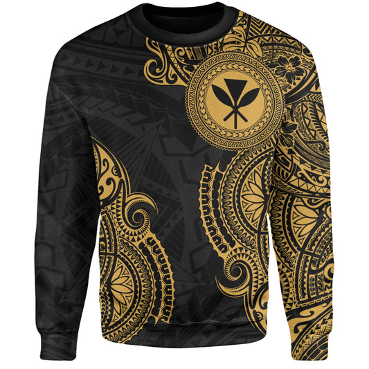 Hawaii Sweatshirt Tribal Polynesia Half With Seal Kanaka