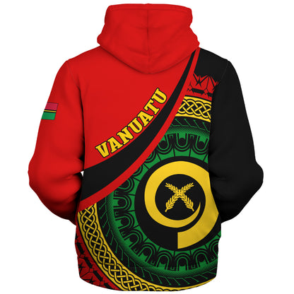 Vanuatu Sherpa Hoodie Custom Melanesian Tribal Circle Tattoo Style