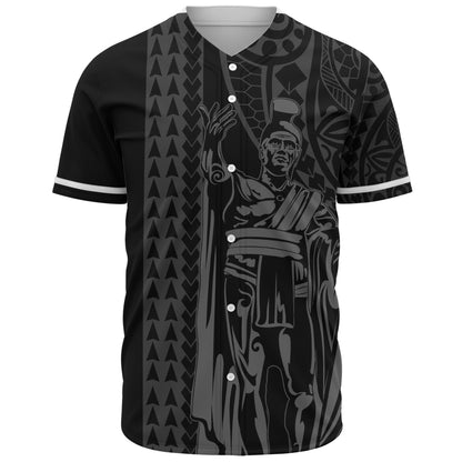 Hawaii Baseball Shirt Polynesian Tribal King Kamehameha I Kakau