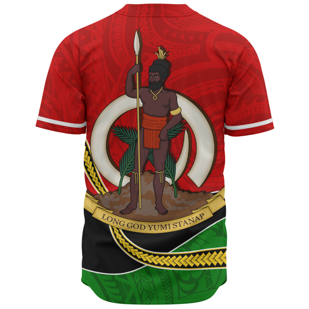 Vanuatu Baseball Shirt Melanesian Spirit Totem Art