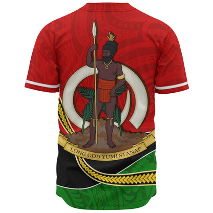 Vanuatu Baseball Shirt Melanesian Spirit Totem Art