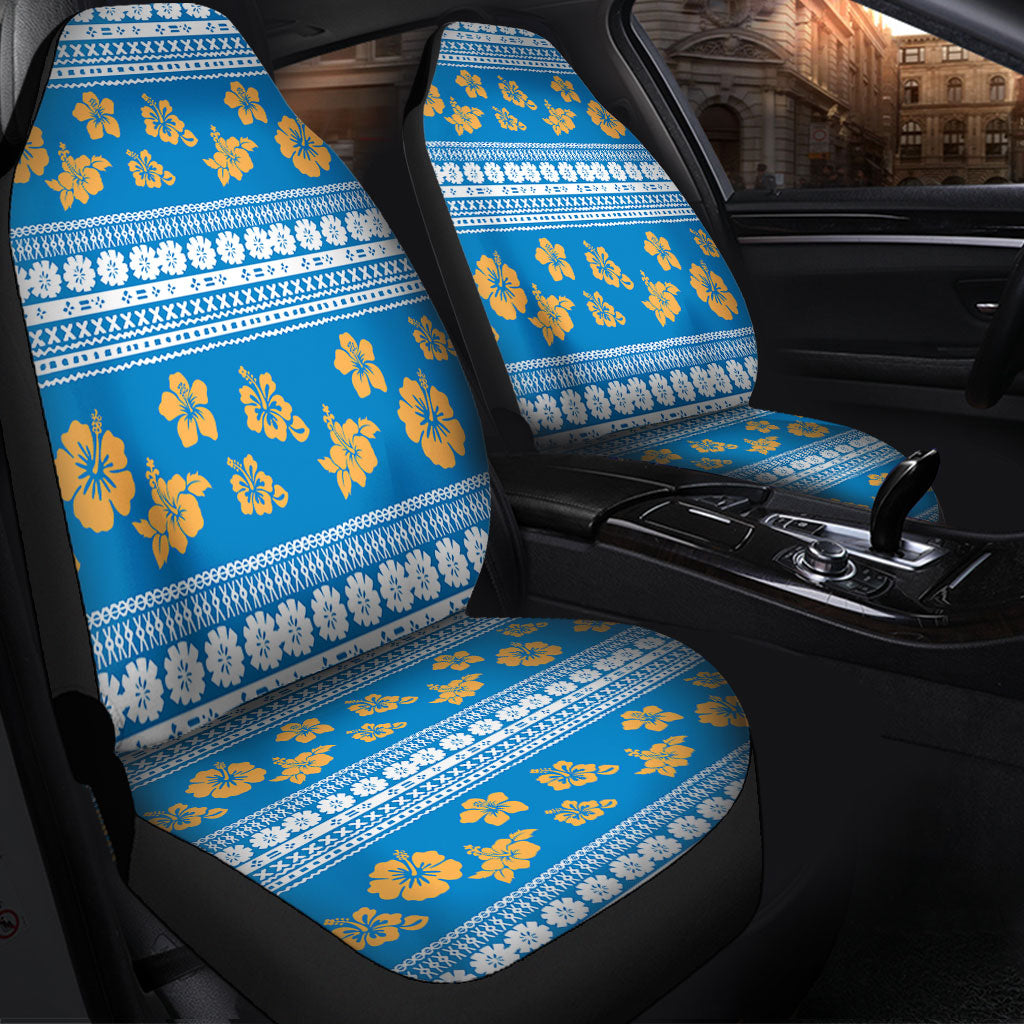 Fiji Car Seat Covers Tapa Flower Fabric Print