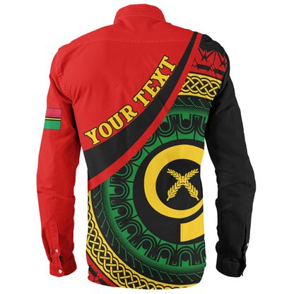 Vanuatu Long Sleeve Shirt Custom Melanesian Tribal Circle Tattoo Style
