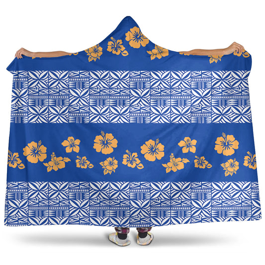 Samoa Hooded Blanket Hibiscus Pattern Island