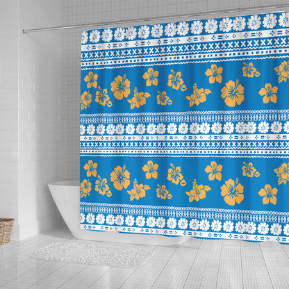 Fiji Shower Curtain Tapa Flower Fabric Print