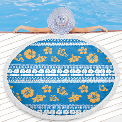Fiji Beach Blanket Tapa Flower Fabric Print