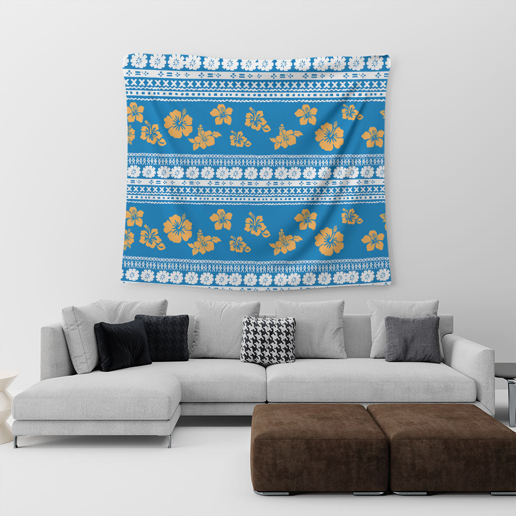 Fiji Tapestry Tapa Flower Fabric Print