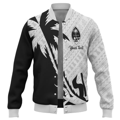 Guam Baseball Jacket Custom Tribal Coconut Tree Half Style