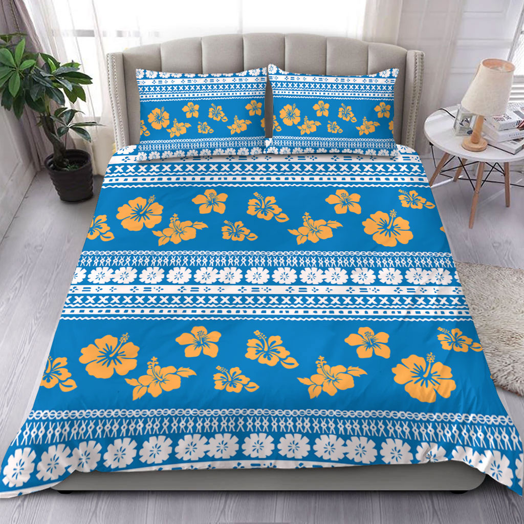 Fiji Bedding Set Tapa Flower Fabric Print