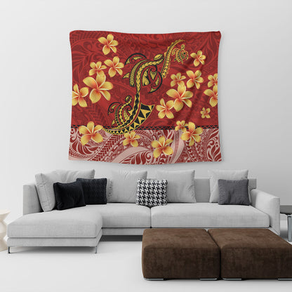 Hawaii Tapestry Plumeria Flower Fabric Design