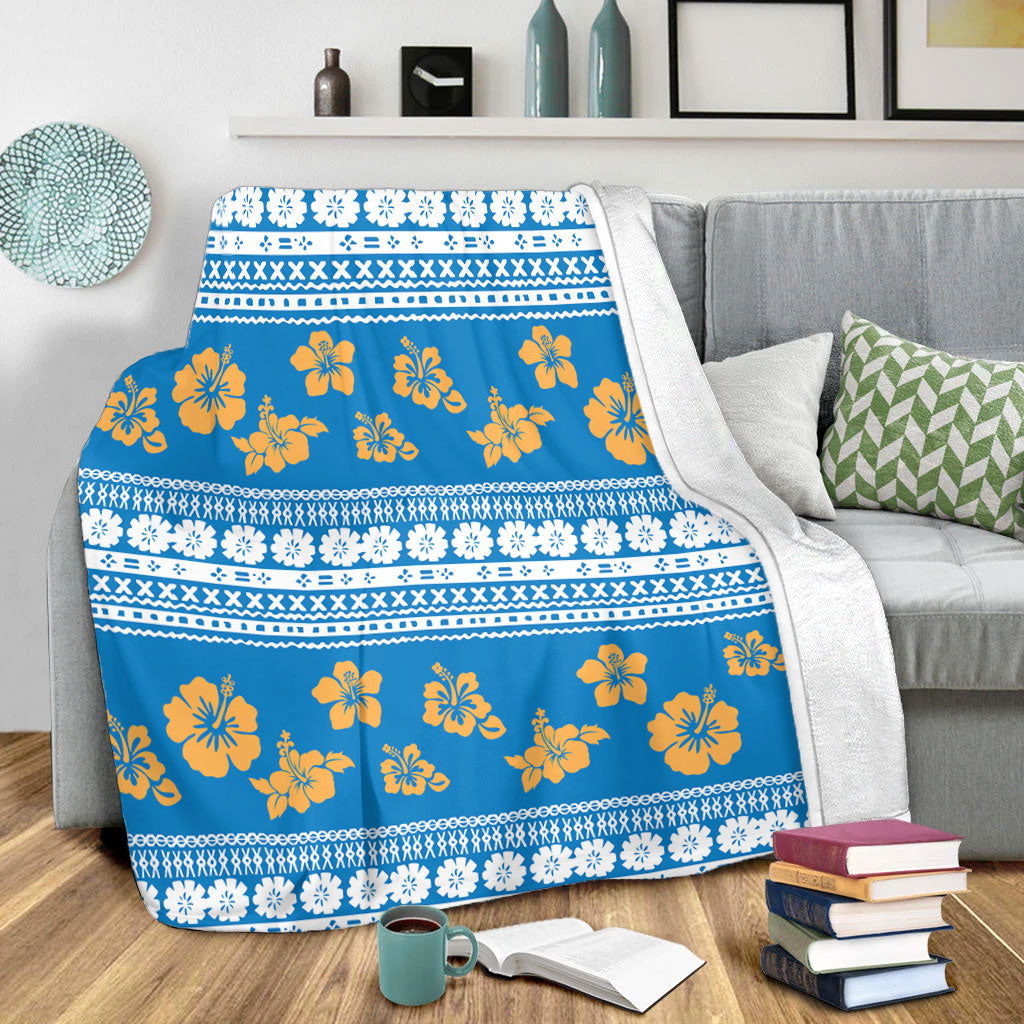 Fiji Premium Blanket Tapa Flower Fabric Print