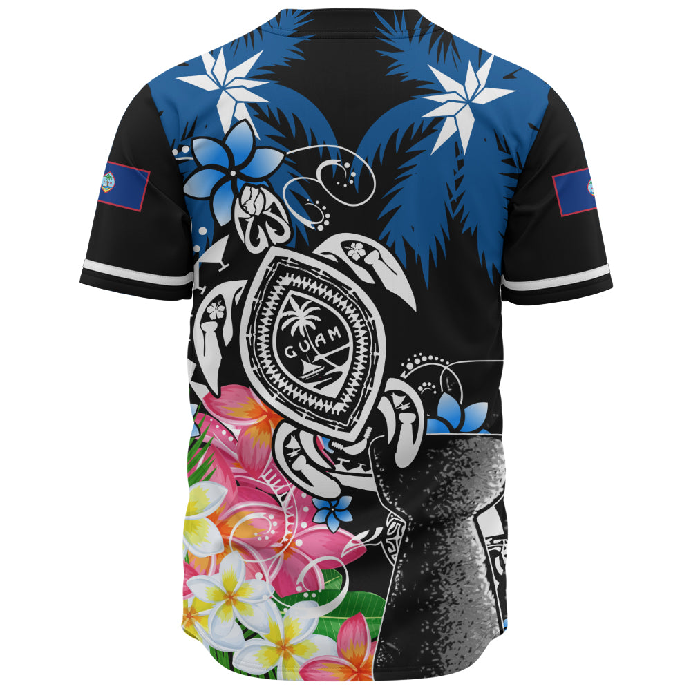 Guam Baseball Shirt Chamorro With Seal Turtle Coconut Tree