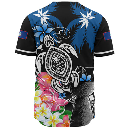 Guam Baseball Shirt Chamorro With Seal Turtle Coconut Tree
