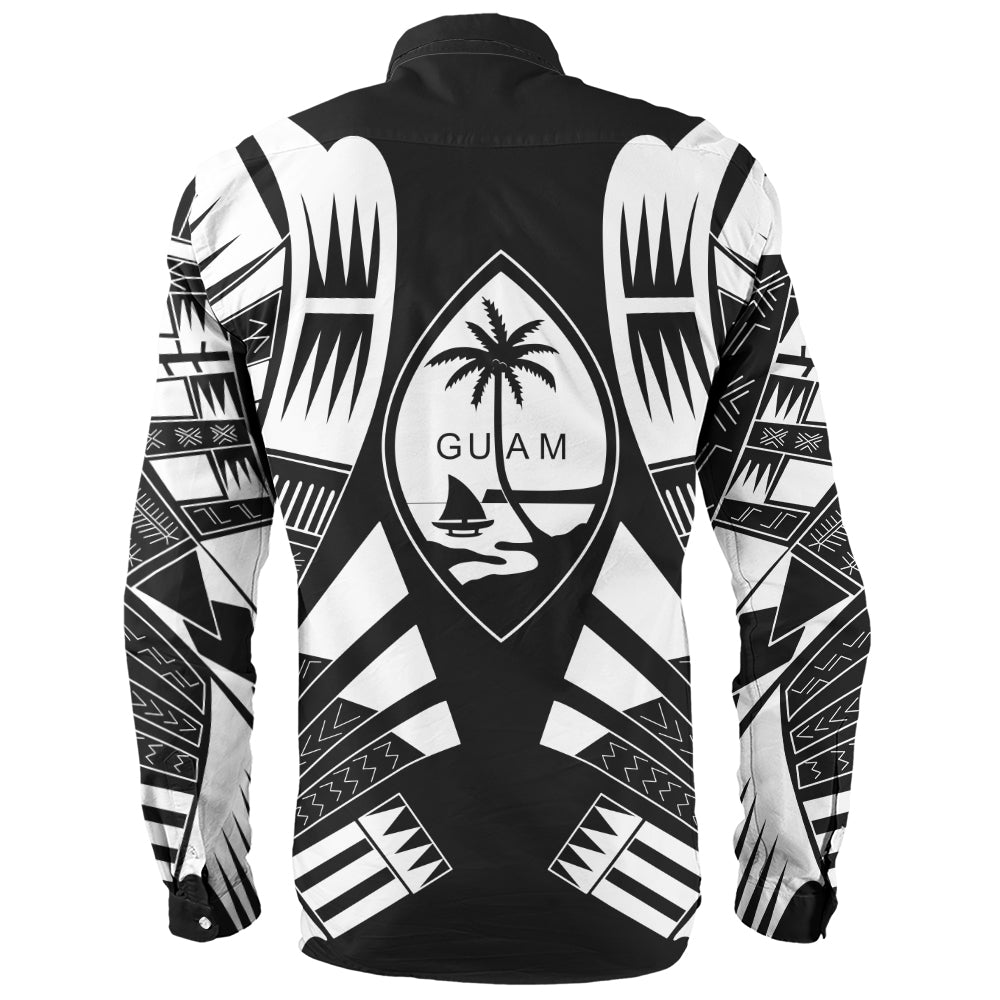 Guam Long Sleeve Shirt Polynesian Tribal Premium Style