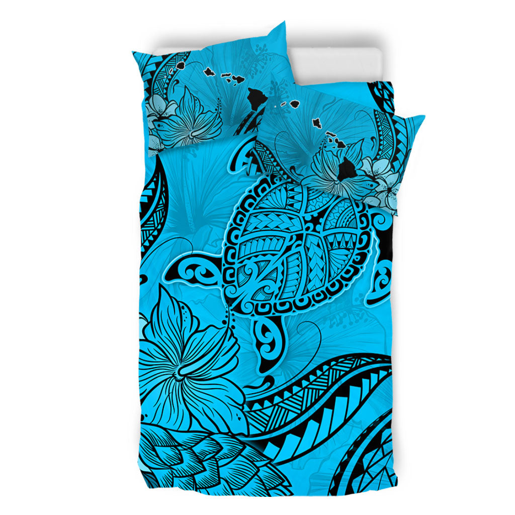 Hawaii Bedding Set Tribal Turtle And Flowers Island Life