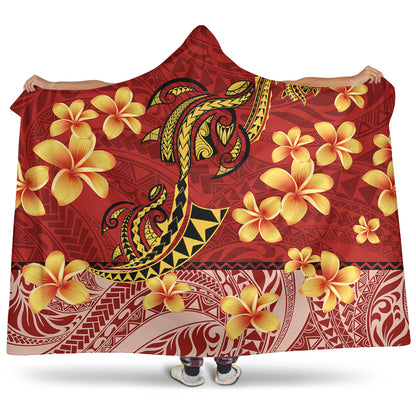 Hawaii Hooded Blanket Plumeria Flower Fabric Design