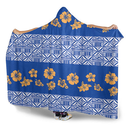 Samoa Hooded Blanket Hibiscus Pattern Island