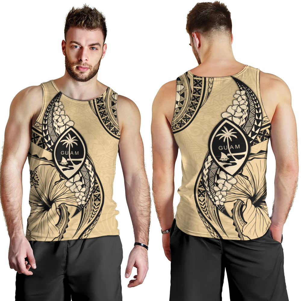 Guam Tank Top Tribal Tropical Flower With Pattern Leaves